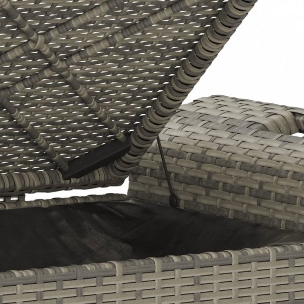 Ławka ogrodowa z poduszką, szara, 116x46x57 cm, polirattan