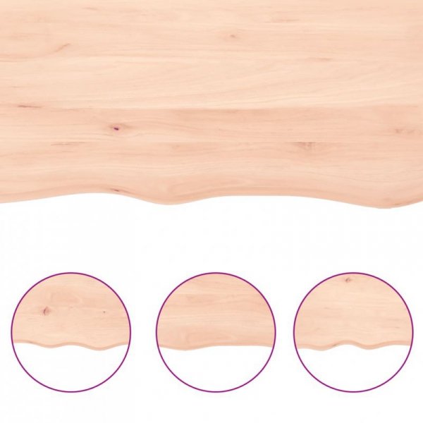 Półka, 60x30x(2-6) cm, surowe lite drewno dębowe
