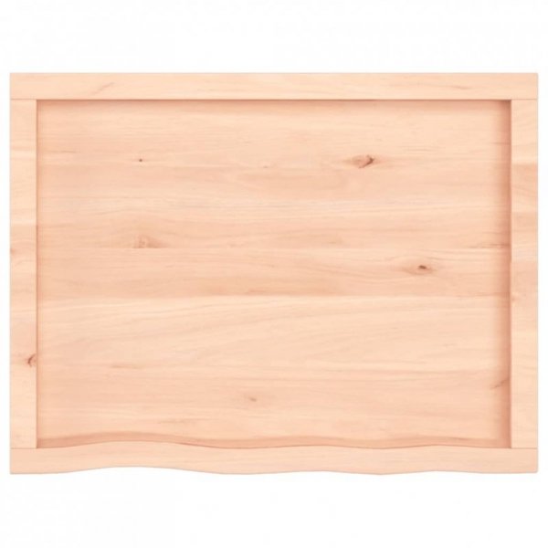 Półka, 80x60x(2-6) cm, surowe lite drewno dębowe
