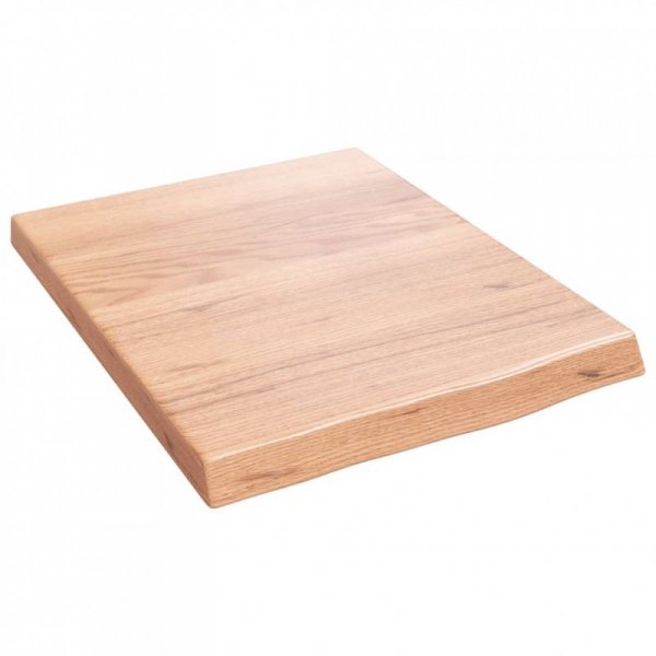Półka, brązowa, 40x50x(2-4) cm, lakierowane lite drewno dębowe
