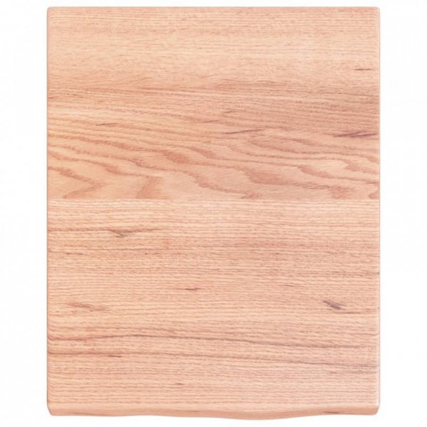 Półka, brązowa, 40x50x(2-4) cm, lakierowane lite drewno dębowe