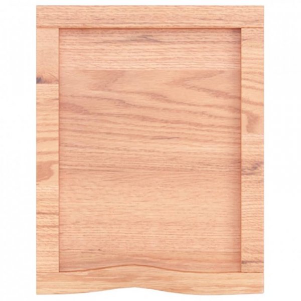 Półka, brązowa, 40x50x(2-4) cm, lakierowane lite drewno dębowe