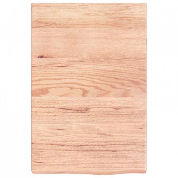 Półka, brązowa, 40x60x(2-4) cm, lakierowane lite drewno dębowe