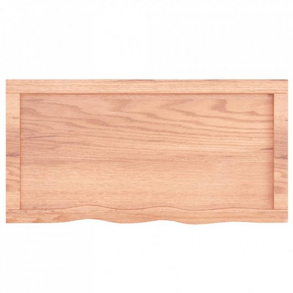 Półka, brązowa, 80x40x(2-6) cm, lakierowane lite drewno dębowe