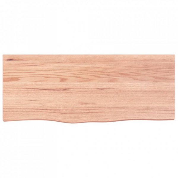 Półka, brązowa, 100x40x(2-4) cm, lakierowane lite drewno dębowe