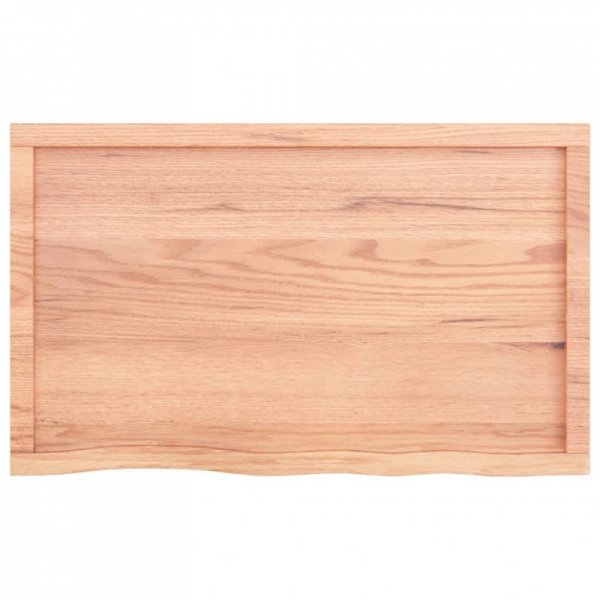 Półka, brązowa, 100x60x(2-4) cm, lakierowane lite drewno dębowe