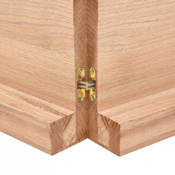 Półka, brązowa, 120x40x(2-6) cm, lakierowane lite drewno dębowe