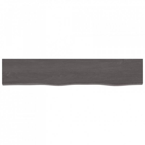 Półka, ciemnobrązowa 100x20x6 cm, wykończone lite drewno dębowe