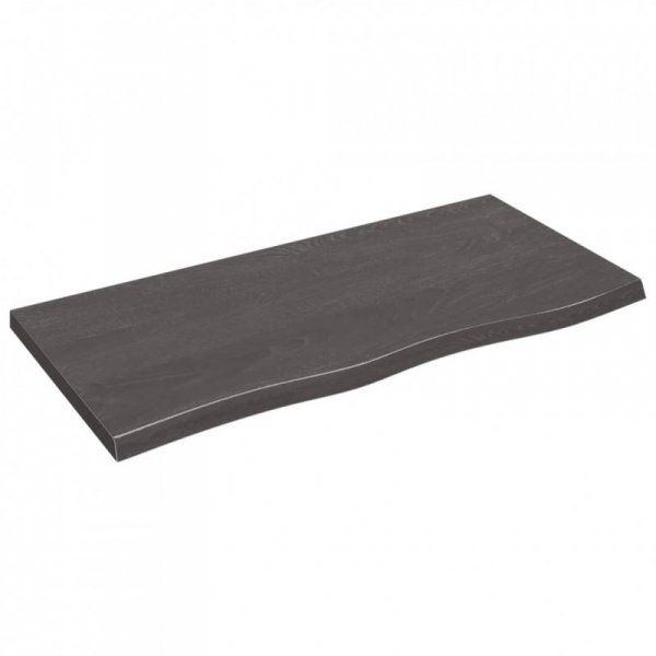 Półka, ciemnobrązowa, 100x50x(2-4) cm, wykończone drewno dębowe