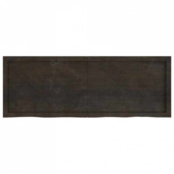 Półka, ciemnobrązowa, 140x50x(2-4) cm, wykończone drewno dębowe