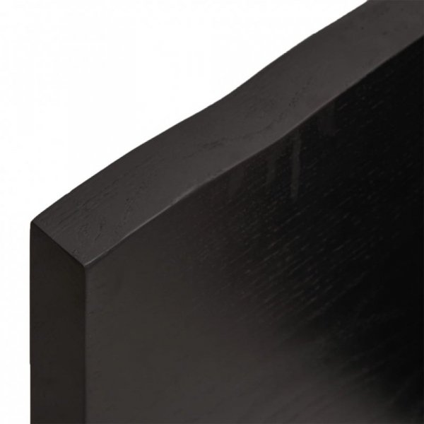 Półka, ciemnobrązowa, 220x60x(2-4) cm, wykończone drewno dębowe