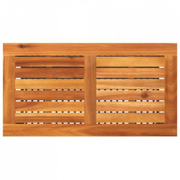 Stolik ogrodowy, czarny, 70x38x42 cm, polirattan i akacja