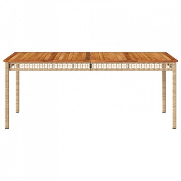 Stół ogrodowy, beżowy, 180x90x75 cm, polirattan i akacja