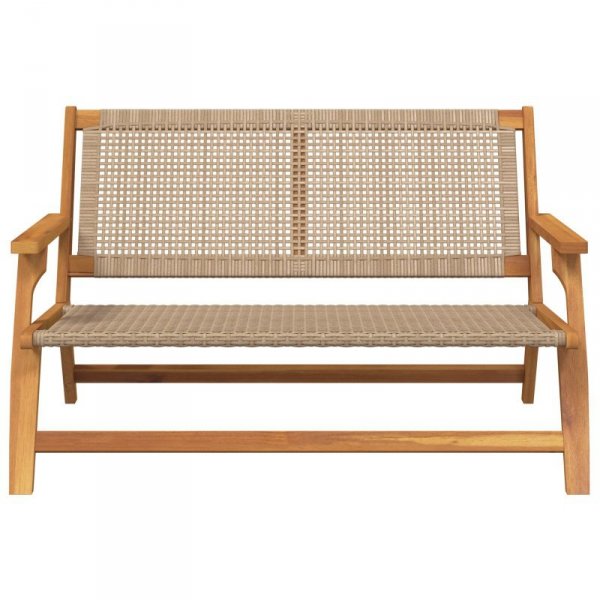 Ławka ogrodowa  Beżowa 122x76x73,5 cm z litego drewna akacjowego