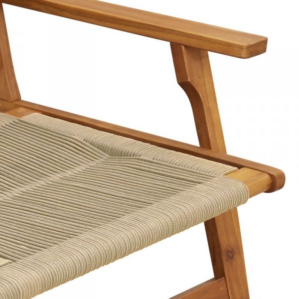 Ławka ogrodowa  Beżowa 76x122x73 cm z litego drewna akacjowego