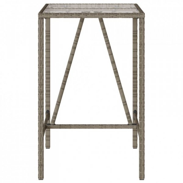 Ogrodowy stolik barowy, szary, 70x70x110 cm, polirattan