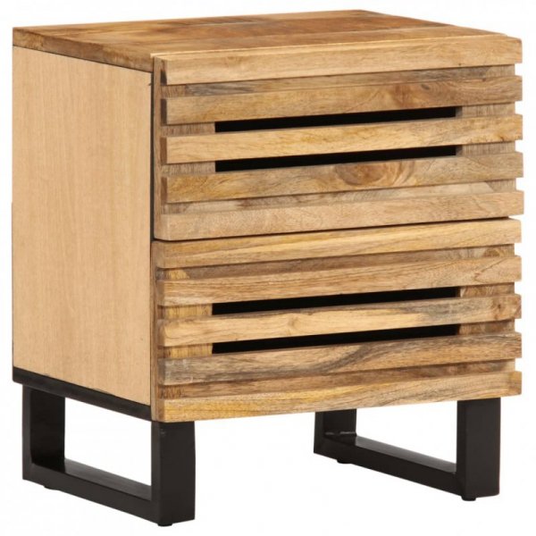 Szafki nocne, 2 szt., 40x34x46 cm, lite surowe drewno mango