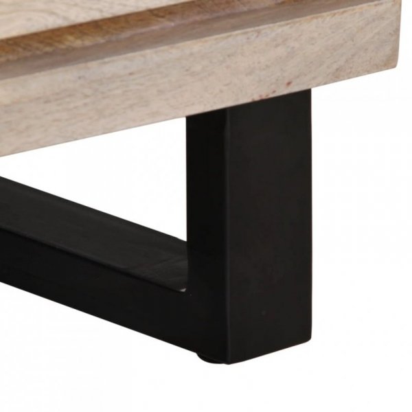 Szafki nocne, 2 szt., 40x34x46 cm, bielone drewno mango