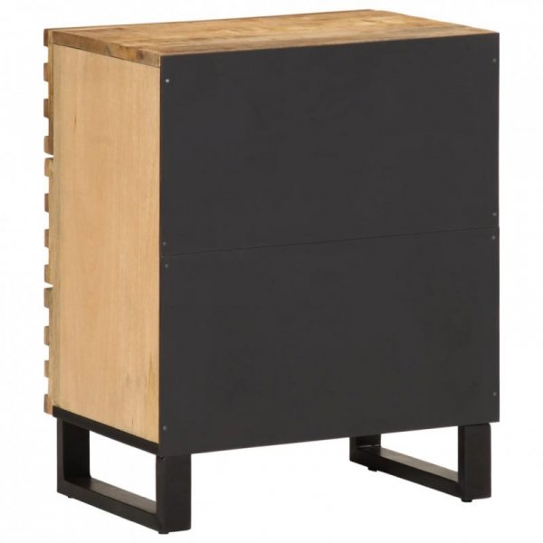 Szafka nocna, 50x34x62 cm, surowe drewno mango