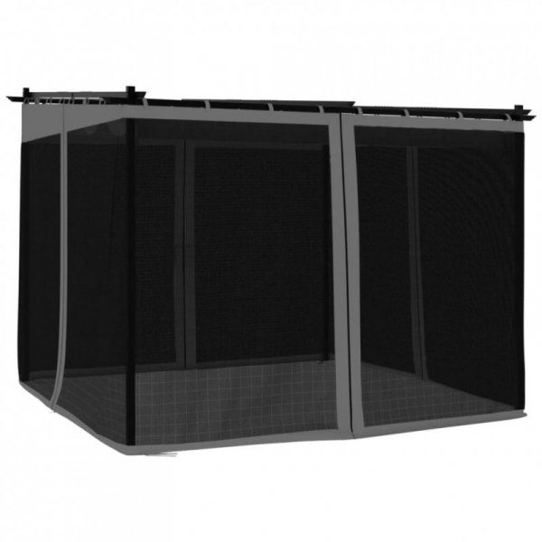 Altanka ze ścianami z siatki, antracytowa, 3x3 m, stal