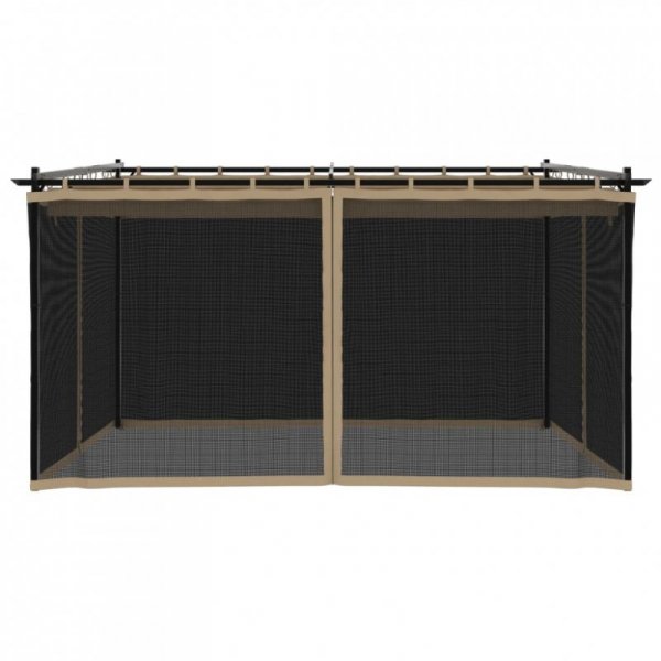 Altanka ze ścianami z siatki, kolor taupe, 4x3 m, stal