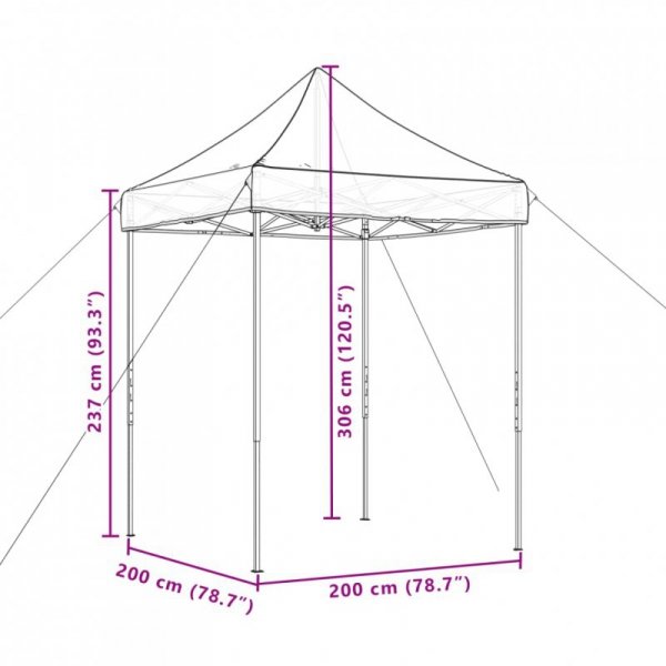 Składany namiot imprezowy typu pop-up, beżowy, 200x200x306 cm