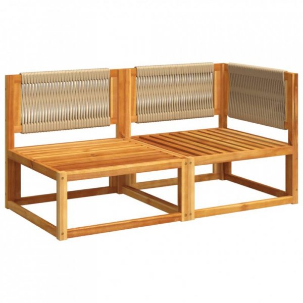 Sofa ogrodowa z poduszkami, 2-osobowa, lite drewno akacjowe