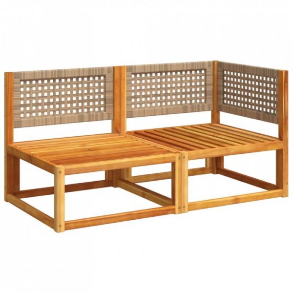 Sofa ogrodowa z poduszkami, 2-osobowa, lite drewno akacjowe