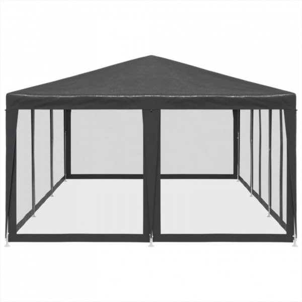 Namiot imprezowy z 10 ścianami z siatki, antracyt, 6x4 m, HDPE