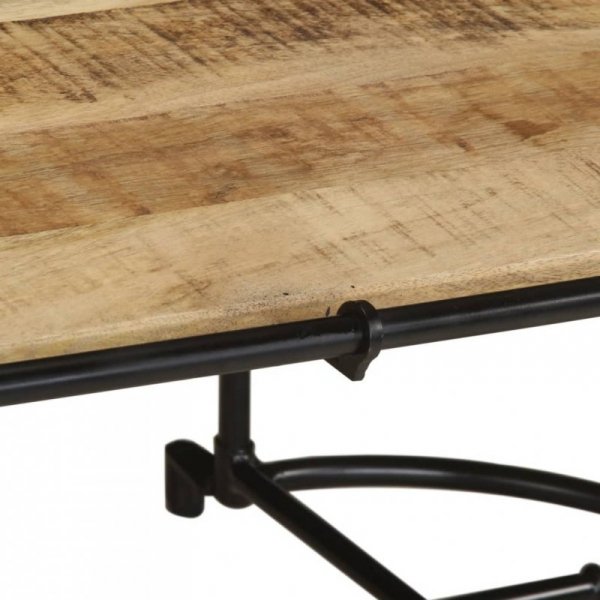 Stolik kawowy, 110x55x40 cm, lite surowe drewno mango