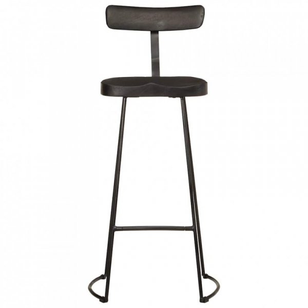 Hokery barowe 2 szt. Czarny 49x43x103 cm Drewno lite Mango