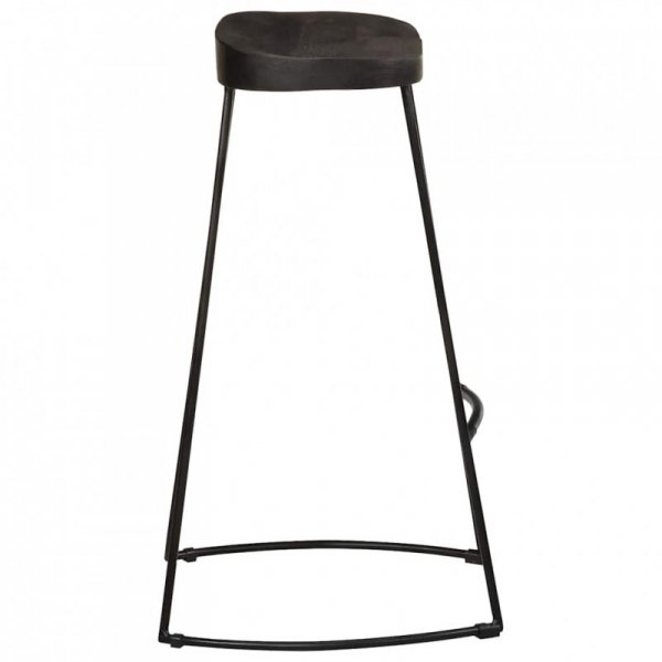 Hokery barowe 2 szt. Czarny 45x40x78 cm Drewno lite Mango