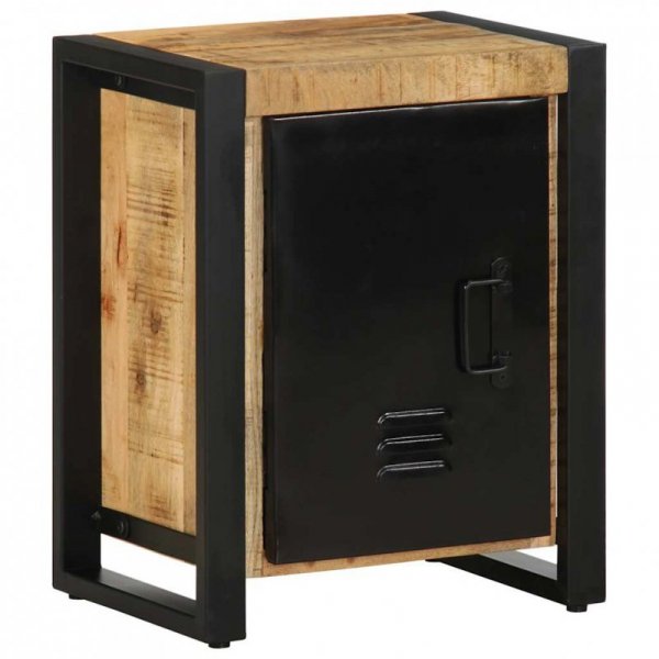 Szafka nocna, 40 x 30 x 51 cm, surowe drewno mango