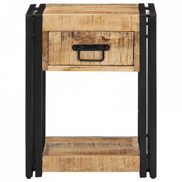 Szafki nocne 2 szt. 40x35x50 cm Drewno lite surowe Mango