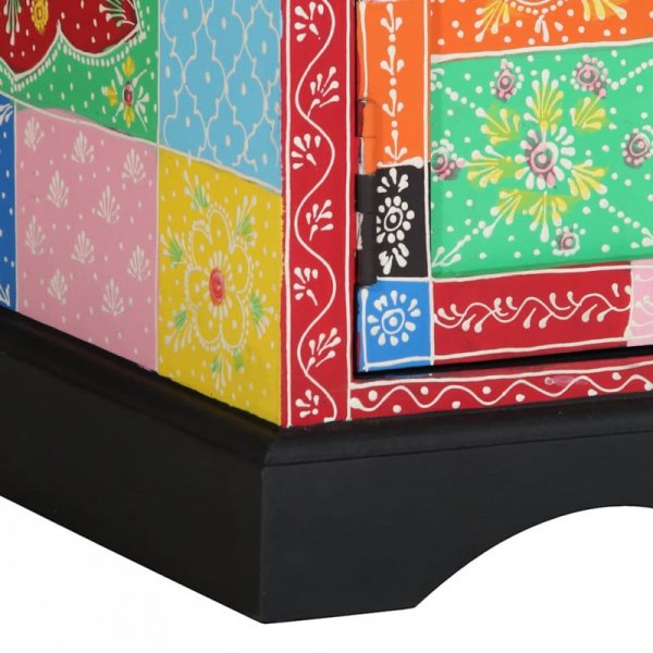 Stolik kawowy wielokolorowy 90x50x40 cm lite drewno mango
