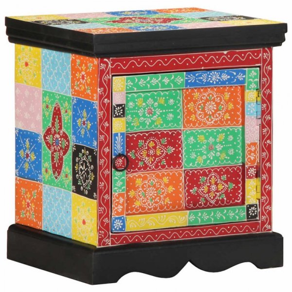 Szafka nocna wielokolorowa 40x35x45 cm lite drewno mango