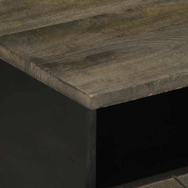 Stolik kawowy, czarny, 80x54x40 cm, lite drewno mango