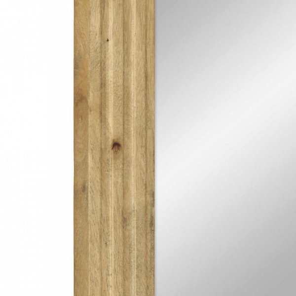 Lustro łazienkowe Brązowe 50x70x2,5 cm Drewno lite Mango