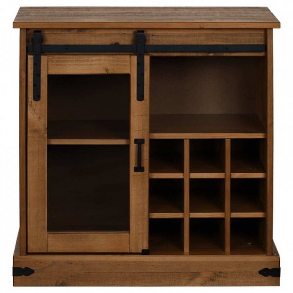 Komoda HALDEN z drzwiami przesuwnymi 80x40x80 cm Drewno lite