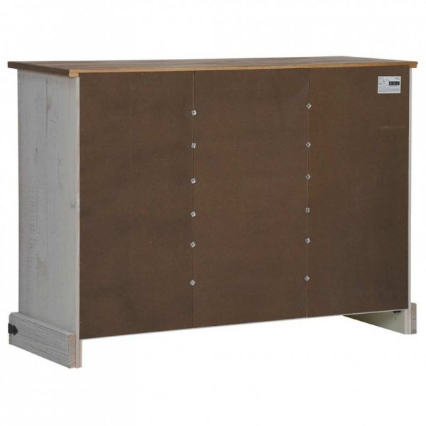Komoda HALDEN 2 Drzwi przesuwne Biały 112x40x80 cm Drewno lite