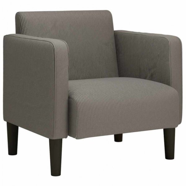 Sofa Fotel z Podłokietnikami Jasnoszary 54 cm Tkanina Kordowa