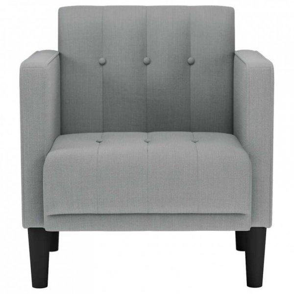 Sofa Fotel z Podłokietnikami Jasnoszary 53 cm Tkanina