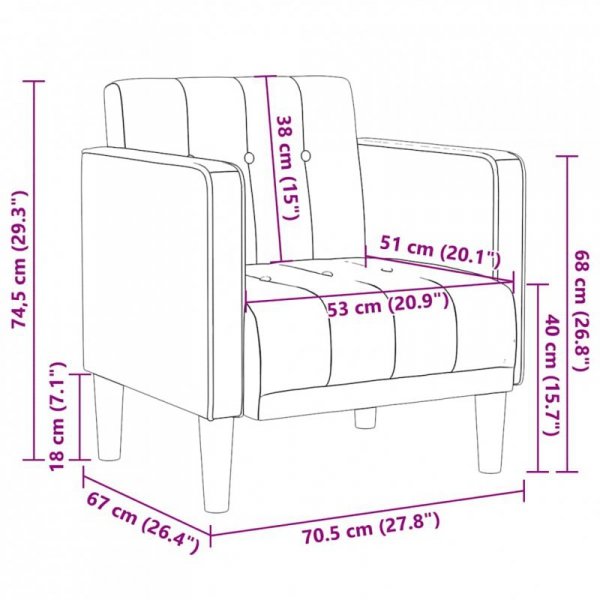 Sofa Fotel z Podłokietnikami Ciemnozielony 53 cm Tkanina