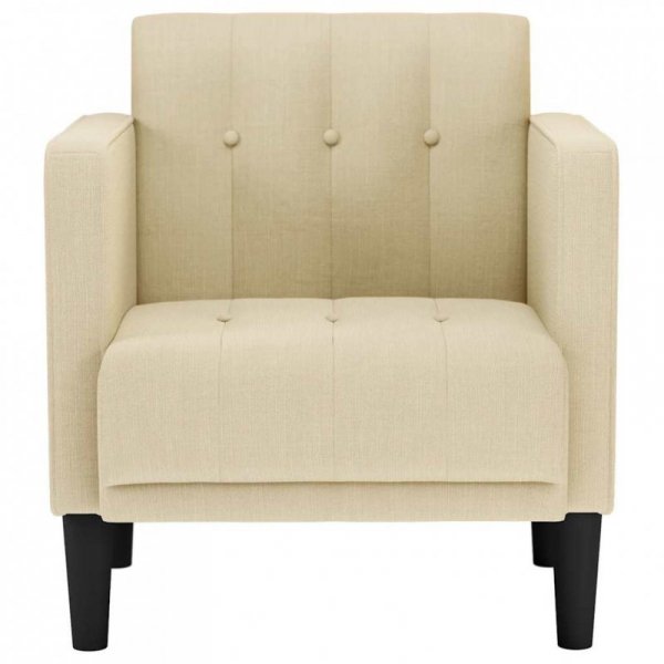 Sofa Fotel z Podłokietnikami Kremowy 53 cm Tkanina