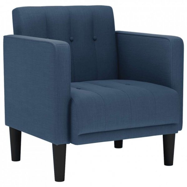 Sofa Fotel z Podłokietnikami Niebieski 53 cm Tkanina
