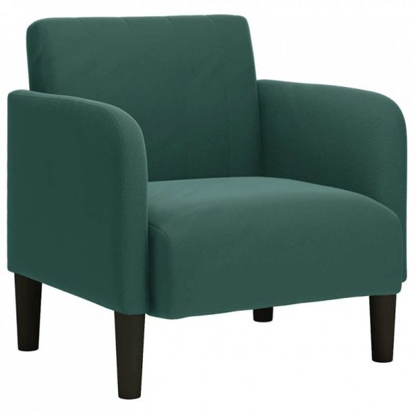 Sofa Fotel z Podłokietnikami Ciemnozielony 54 cm Aksamit