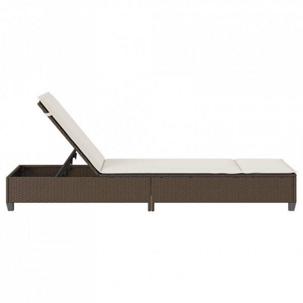Leżak z poduszkami Brązowy 55x200x25,5cm Polirattan