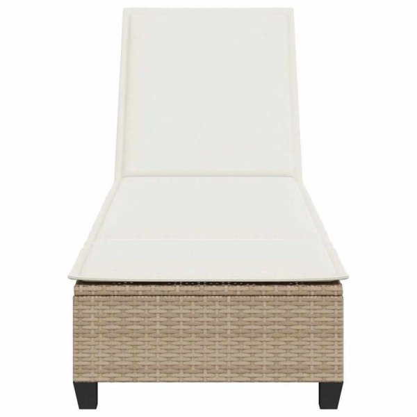 Leżak z poduszkami beżowy 55x200x25,5cm polirattan