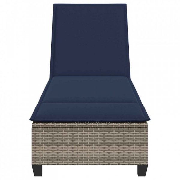Leżak z poduszkami Szary 55x200x25,5cm Polirattan