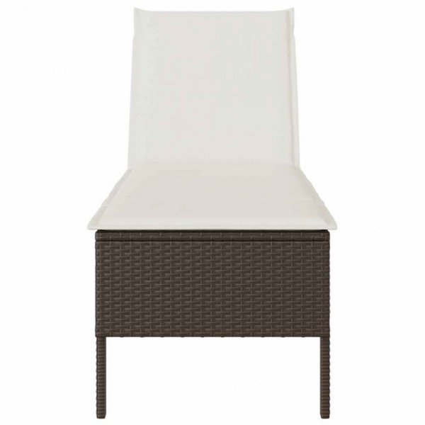 Leżak z poduszką Brązowy 55x200x44cm Polirattan